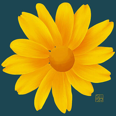 Natural Wall Art featuring the digital art Bright Summer Daisy by Snow Iris Studio