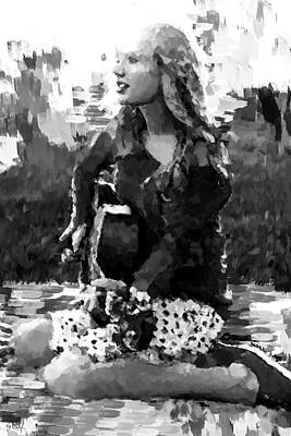 Black And White Digital Art - Taylor Swift, Anti Hero by Gradify Creations