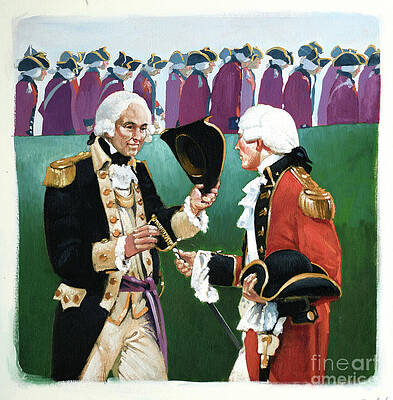 The American Revolution - British Surrender At Saratoga Print