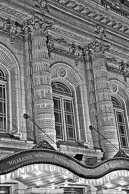 Nyc Wall Art featuring the photograph Broadway Theatre NYC  BW by Susan Candelario