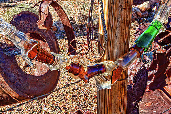 Wall Art featuring the photograph Broken Glass Yard Decor - Chloride, Arizona by Tatiana Travelways