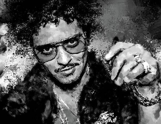 Dramatic Digital Art - Bruno Mars, APT Confidence BW by Gradify Creations