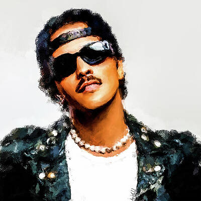 Digital Art - Bruno Mars, Apt Music by Gradify Creations