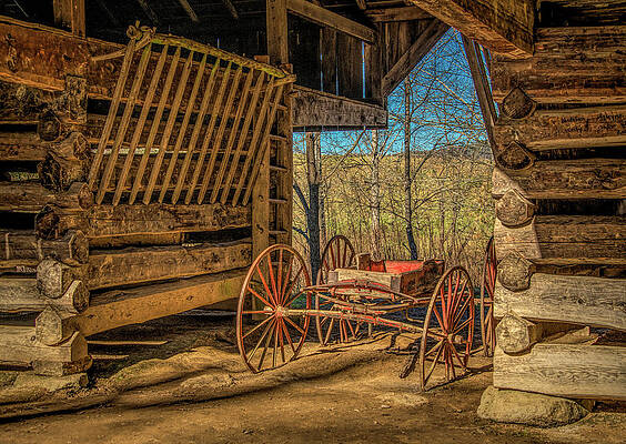 Cade Cove Photograph - Buckboard Wagon by Marcy Wielfaert