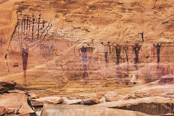 Alien Photograph - Buckhorn Draw Pictograph Panel, Utah - Wide by Abbie Warnock