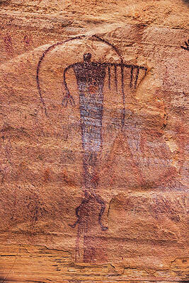 Alien Photograph - Buckhorn Draw Rain Man Pictograph, Utah by Abbie Warnock