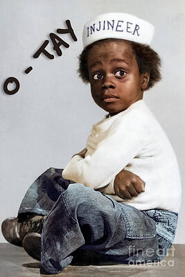 Funny Wall Art featuring the photograph Buckwheat Injinier O Tay by Franchi Torres