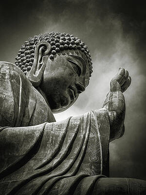 Serene Photograph - Buddha Hand Bali Indonesia by Printed View