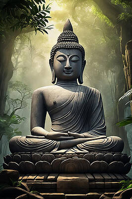 Digital Art - Buddha Statue by The Luxury Art Collection