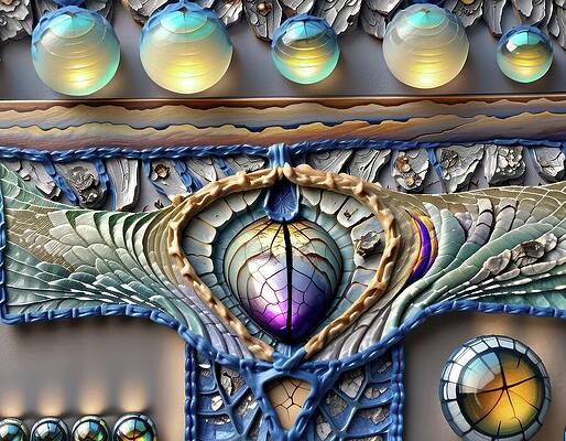 Organic Wall Art featuring the digital art Bug Heart by Eris And AI