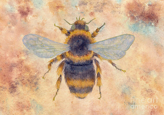 Wall Art featuring the painting Bumble Bee by Marie Stone-van Vuuren