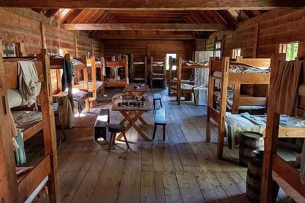 Vintage Photograph - Bunkhouse At Fort William, Ontario by John Twynam