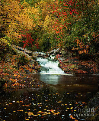 Serene Photograph - Bust Your Butt Falls N Carolina by Ron Long Ltd Photography
