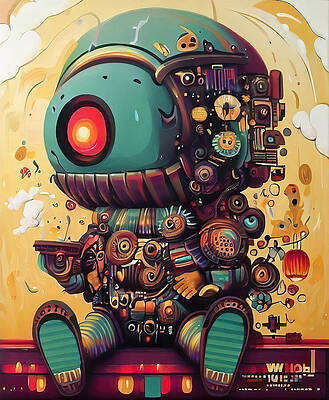 Fantasy Wall Art featuring the digital art Busy Bot by Colin Hardman