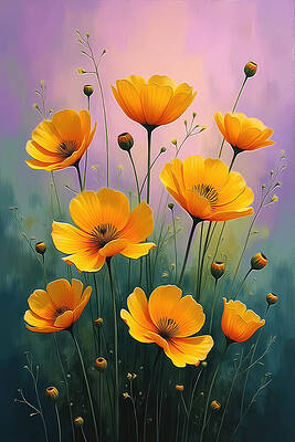 Vibrant Orange Flowers in Bloom Wall Art