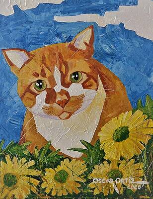 Blue Wall Art featuring the painting Butterscotch by Oscar Ortiz