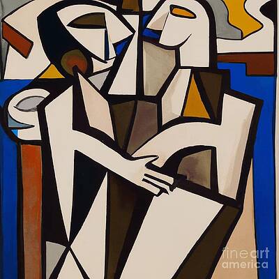 Wall Art featuring the digital art By Your Side Squared by Bencasso B