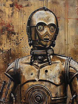 Portrait Painting - C-3po by Land of Dreams