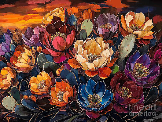 Wall Art featuring the ai art Cacti Beauty #8 by Ted Clifton