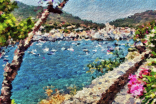 Wall Art featuring the mixed media Cadaques Bay Painting by Tatiana Travelways