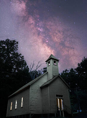 Sky Photograph - Cades Cove After Dark by Theresa D Williams Smoky Mountains