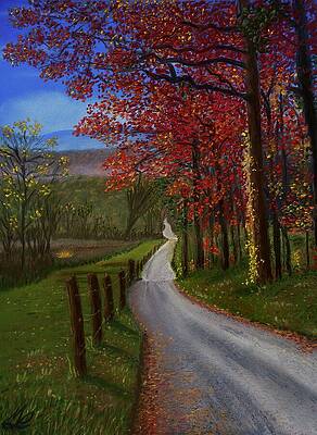 Autumn Pathway Through the Woods Wall Art