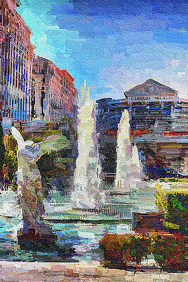 Las Vegas Photograph - Caesars Palace Fountains, Las Vegas by Tatiana Travelways