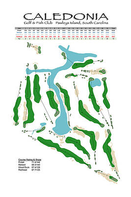 Golf Wall Art featuring the digital art Caledonia Golf And Fish Club by Flop Shot Studio