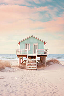 Sunset Wall Art featuring the digital art California Dreaming - Pacific Sunset Beach by Philippe HUGONNARD