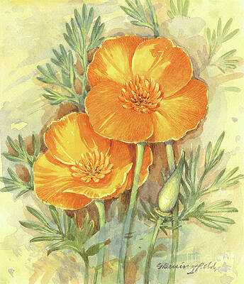 Tree Painting - California Poppy by Gordon Beningfield
