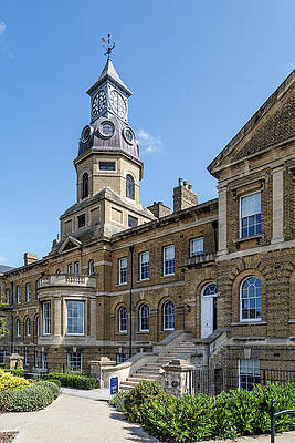 Wall Art featuring the photograph Cambridge Hospital Clock Tower by Shirley Mitchell