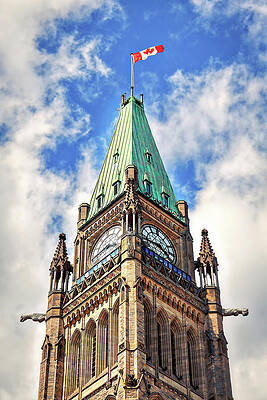 Canada Wall Art featuring the photograph Canadian Clock Tower by Tatiana Travelways