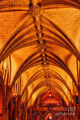 Wall Art featuring the photograph Canadian Parliament Ceiling With Christmas Decorations - Ottawa, Canada by Tatiana Travelways