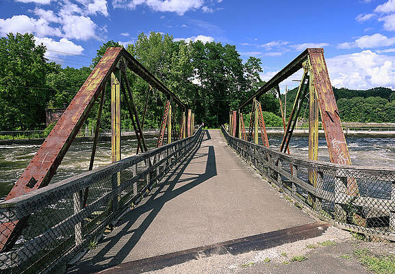 Wall Art featuring the photograph Canal Footbridge by Steven Nelson