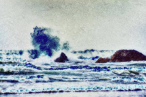 Wall Art featuring the digital art Cannon Beach - Lichen Texture by Bruce Block