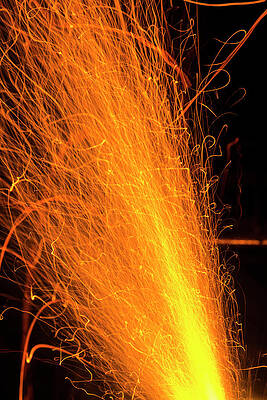 Colorful Photograph - Cannon Fuse Burning Brightly by Charles Floyd