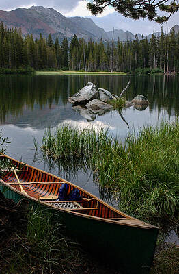 Tree Photograph - Canoe On Lake Mary, Mammoth Lakes. California by Bonnie Colgan