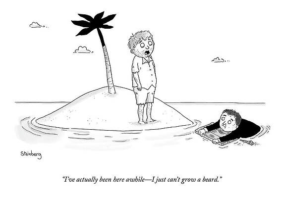 Growth Wall Art featuring the drawing Can't Grow A Beard by Avi Steinberg