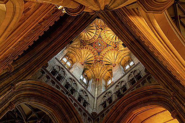 Wall Art featuring the photograph Canterbury Cathedral Ceiling by Shirley Mitchell