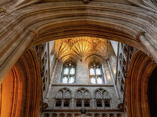 Wall Art featuring the photograph Canterbury Cathedral Central Tower by Shirley Mitchell