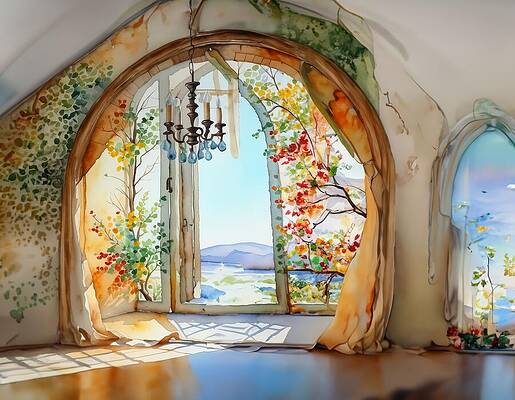 Landscape Wall Art featuring the digital art Canvas Room by Eris And AI