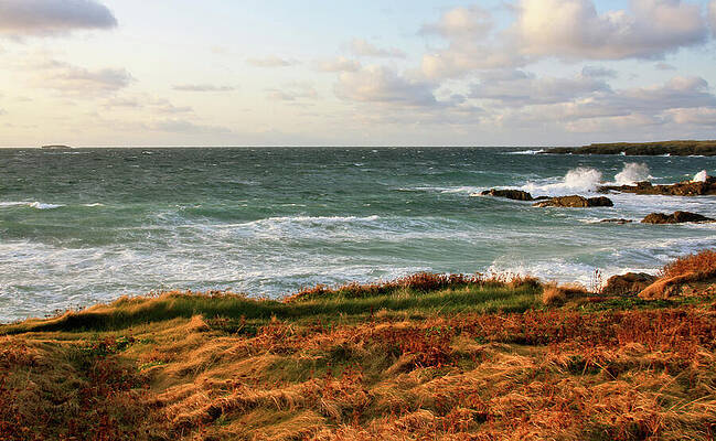 Coastal View with Rolling Waves Photograph