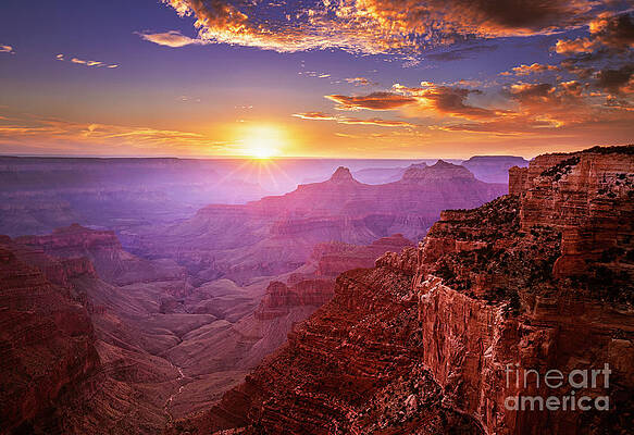 Dramatic Photograph - Cape Royal Sunset 2, Grand Canyon National Park, Arizona, USA by Neale And Judith Clark