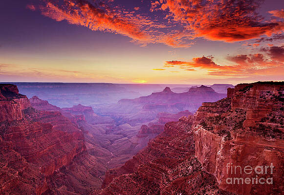 Dramatic Photograph - Cape Royal Sunset, Grand Canyon National Park, Arizona, USA by Neale And Judith Clark