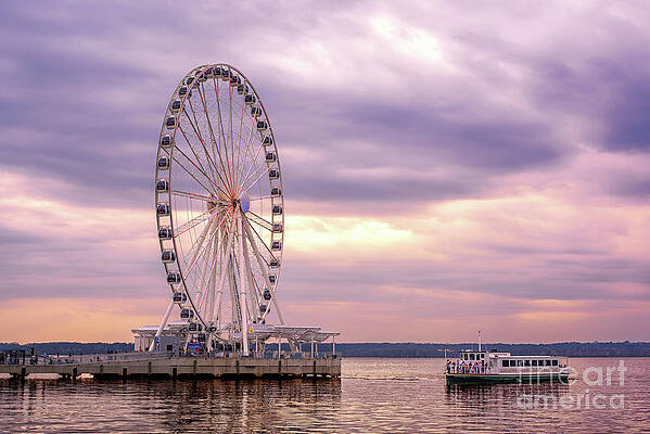 Wall Art featuring the photograph Capital Wheel At National Harbor, Maryland by Rehna George