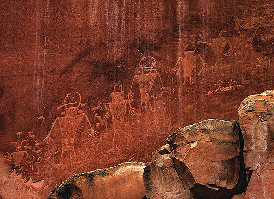 Park Photograph - Capitol Reef Anthropomorphic Rock Art - Utah by Abbie Warnock