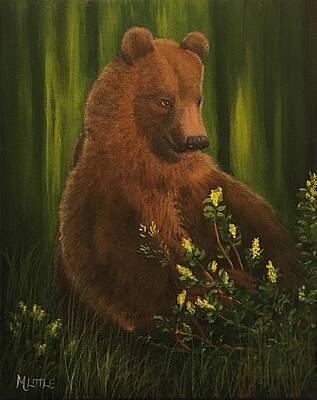 Green Painting - Captivated by Marlene Little