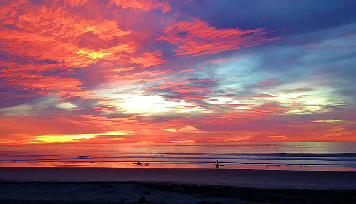 San Diego Wall Art featuring the digital art Cardiff By The Sea Sunset by Waterdancer