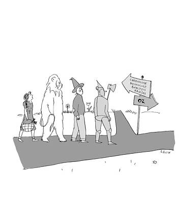 Fork Wall Art featuring the drawing Cardiology Or Oz by Liana Finck