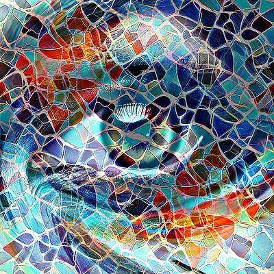 Vibrant Digital Art - Caribbean Reflection by David Manlove